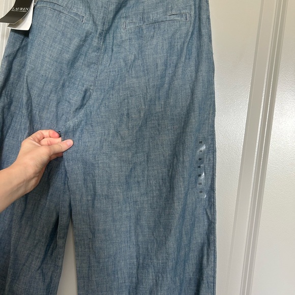 Lauren Ralph Lauren chambray Wide leg trousers - Picture 4 of 4